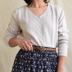 Oat cable knit sweater XS